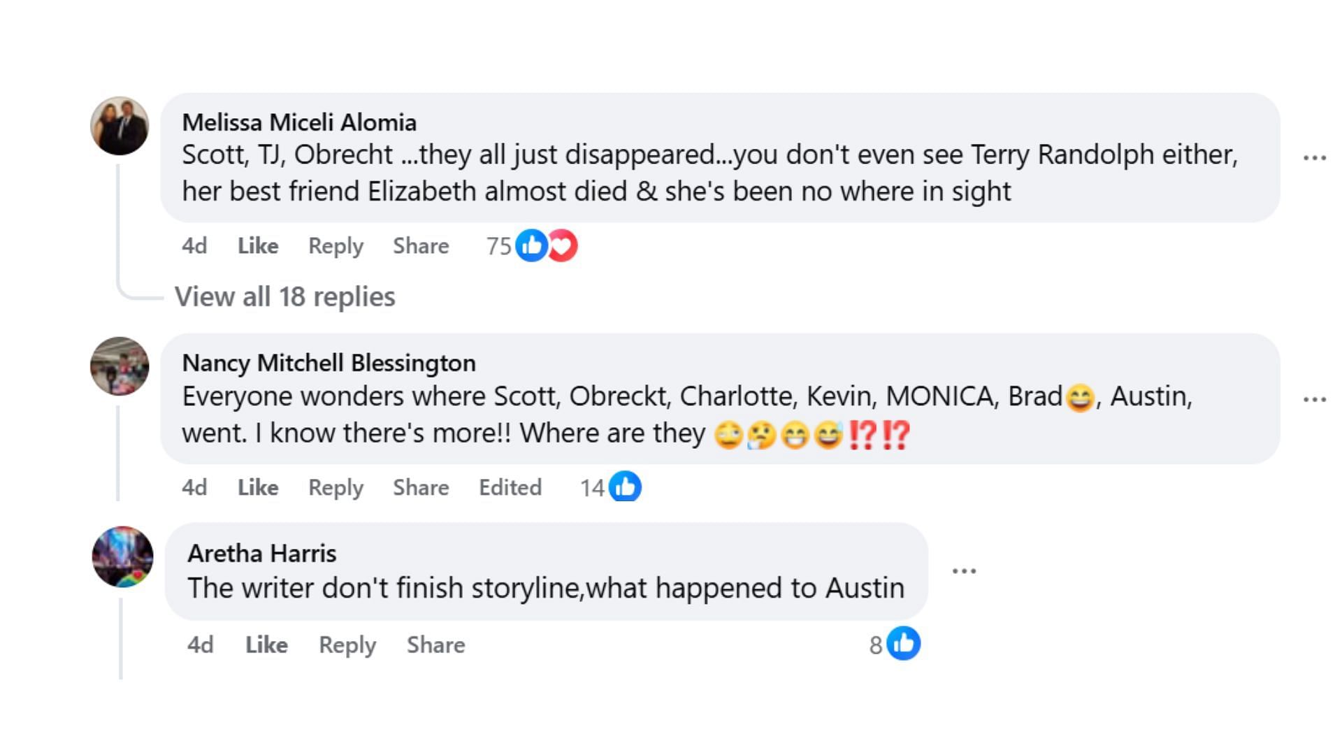 Comments by fans on the post (Image via Facebook/@Virginia Garza)